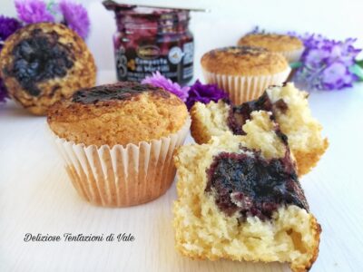 muffin con composta di mirtilli