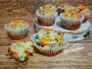 muffin prosciutto cotto e piselli