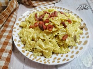 Farfalle Speck, Ricotta e Zafferano