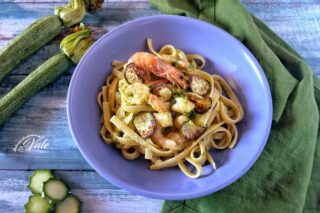 Linguine con Gamberi e Zucchine